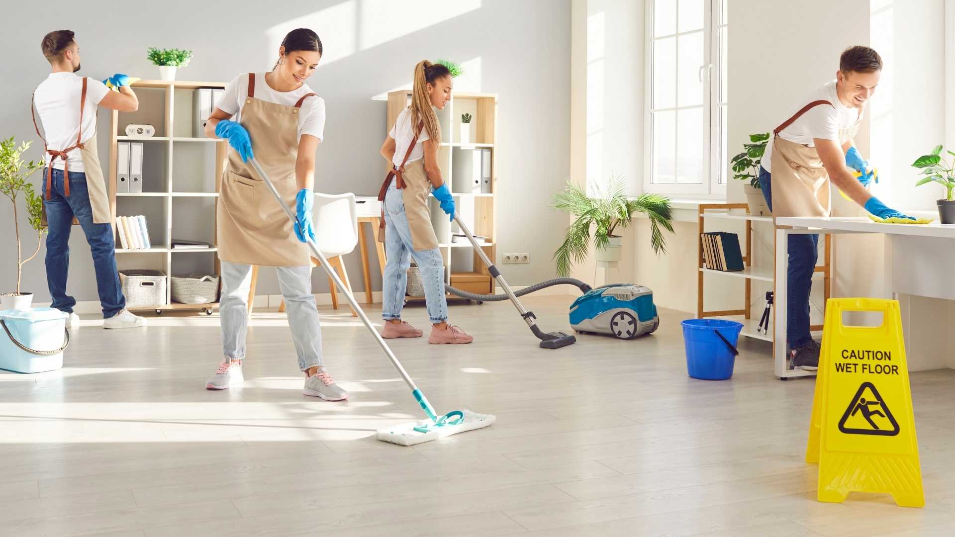 Professional cleaning team