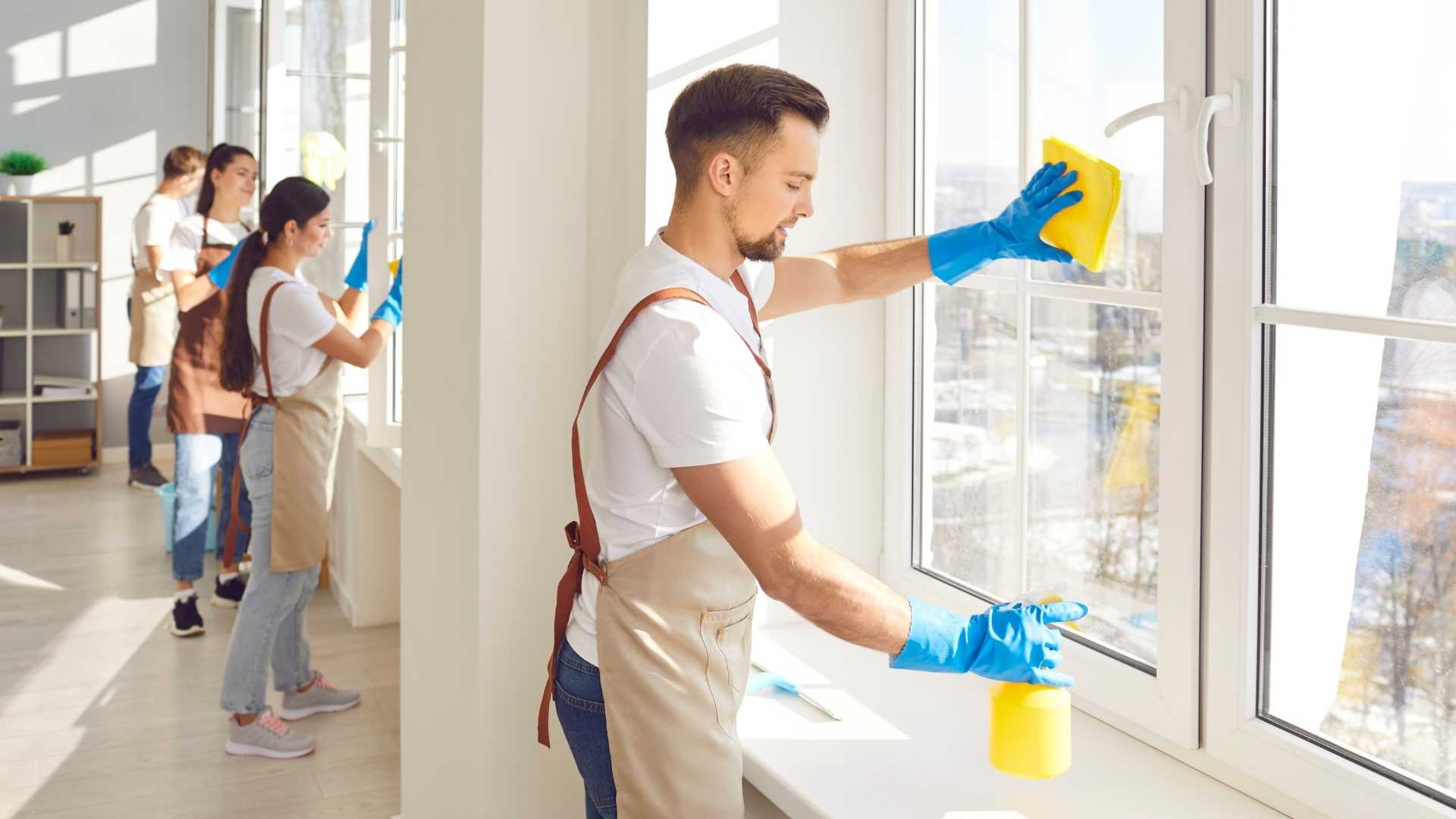 Professional cleaning team